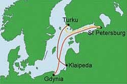 Mapa regat Tall Ships' Races Baltic 2009
